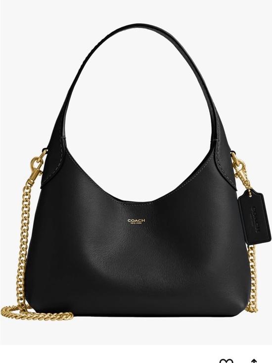 Coach Handbags - Coach Brooklyn 23 Black Leather Shoulder Bag with Gold Chain Strap